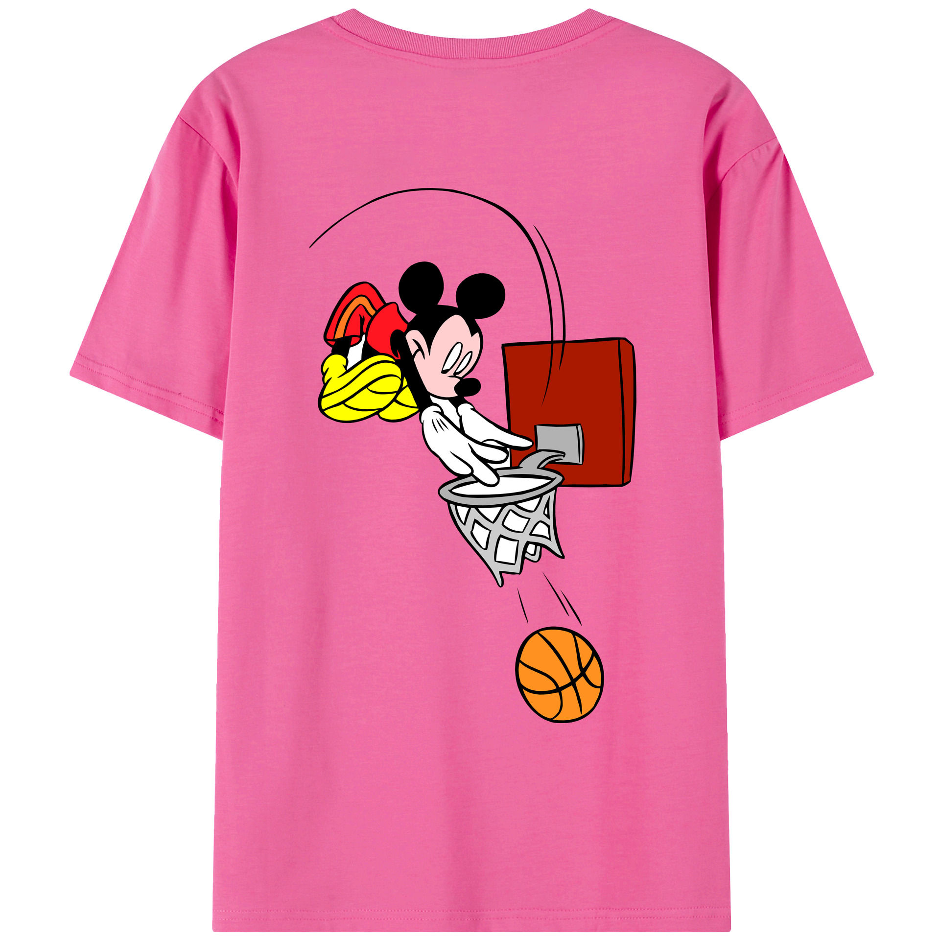 （画像用） ミッキーマウス Mickey Mouse レディース半袖Tシャツ(バックプリント)